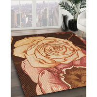 Patterned Yellow Orange Rug, pat3557org