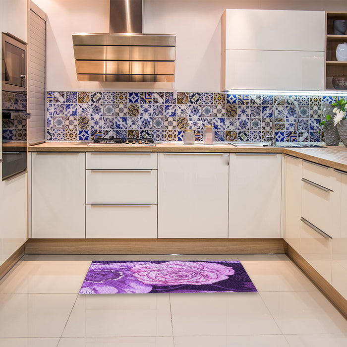 Patterned Violet Purple Rug in a Kitchen, pat3557pur