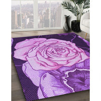 Patterned Violet Purple Rug, pat3557pur