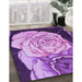 Patterned Violet Purple Rug in Family Room, pat3557pur