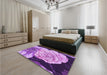 Patterned Violet Purple Rug in a Bedroom, pat3557pur