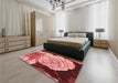 Patterned Light Coral Pink Rug in a Bedroom, pat3557rd