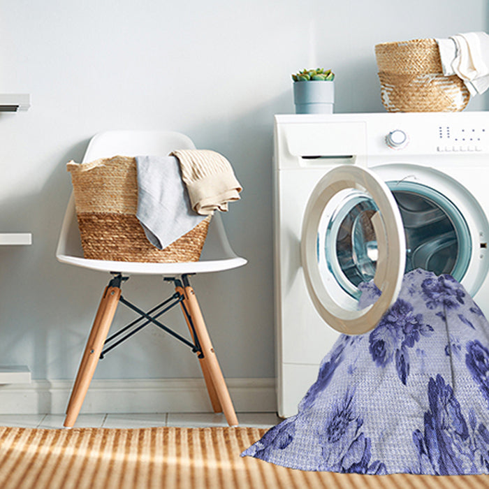 Machine Washable Transitional Blue Rug in a Washing Machine, wshpat3558blu