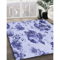 Patterned Blue Rug, pat3558blu