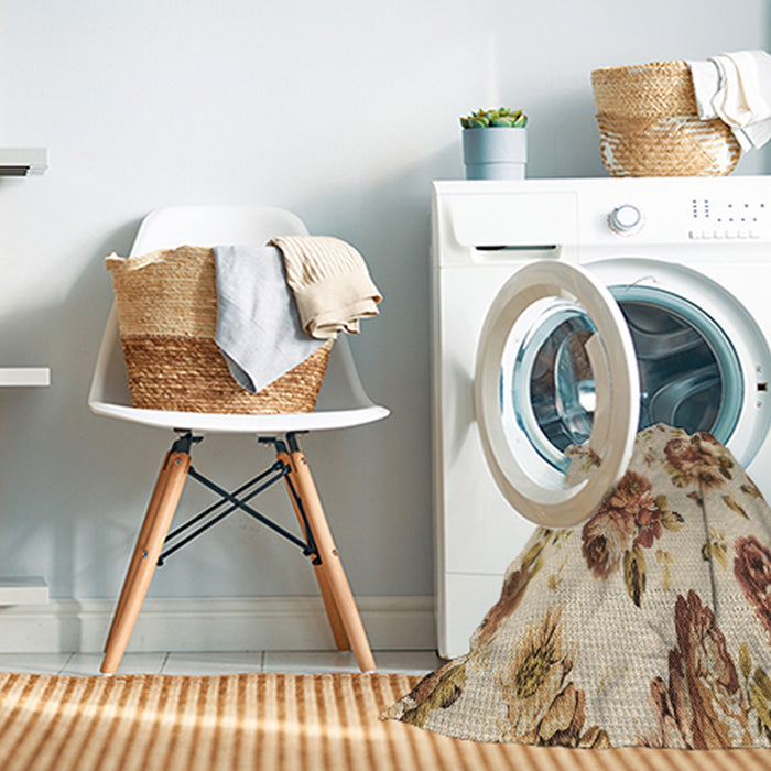 Machine Washable Transitional Khaki Gold Rug in a Washing Machine, wshpat3558brn