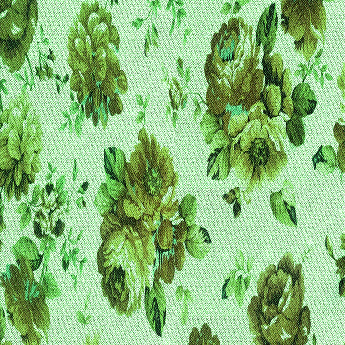 Patterned Dark Lime Green Rug, pat3558grn