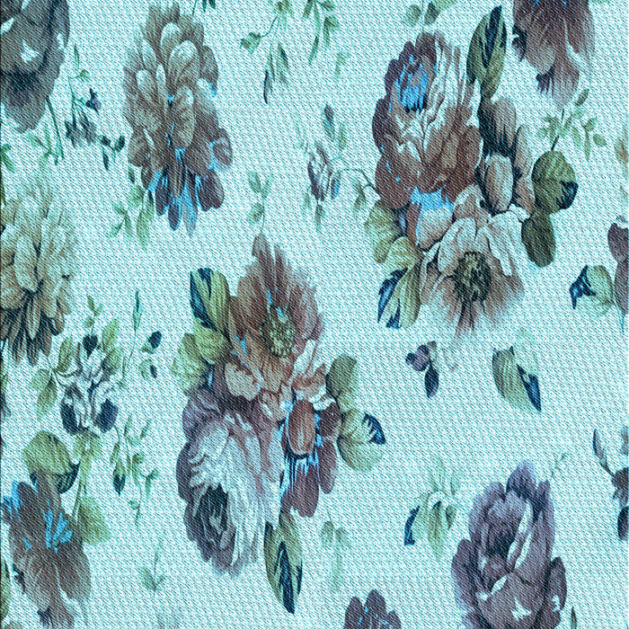 Patterned Deep-Sea Green Rug, pat3558lblu