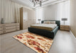 Patterned Pastel Orange Rug in a Bedroom, pat3558org