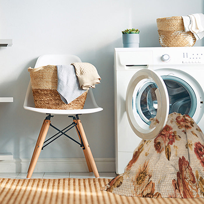 Machine Washable Transitional Pastel Orange Rug in a Washing Machine, wshpat3558org