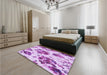 Patterned Blossom Pink Rug in a Bedroom, pat3558pur