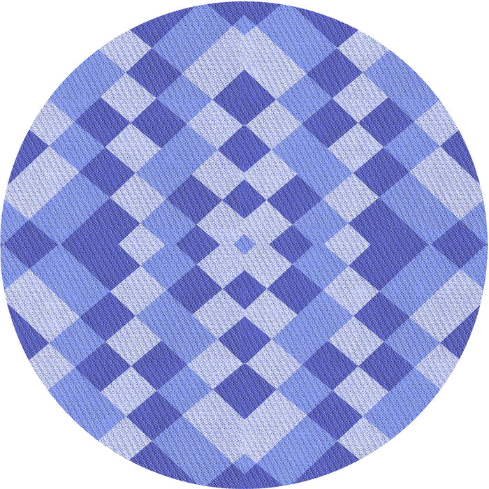 Square Patterned Blue Rug, pat3559blu