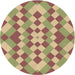 Square Patterned Chestnut Red Rug, pat3559brn