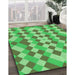 Machine Washable Transitional Dark Lime Green Rug in a Family Room, wshpat3559grn
