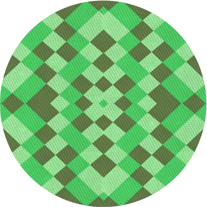 Square Patterned Dark Lime Green Rug, pat3559grn