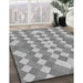 Machine Washable Transitional Silver Gray Rug in a Family Room, wshpat3559gry