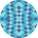 Square Patterned Blue Rug, pat3559lblu