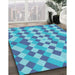 Patterned Blue Rug in Family Room, pat3559lblu