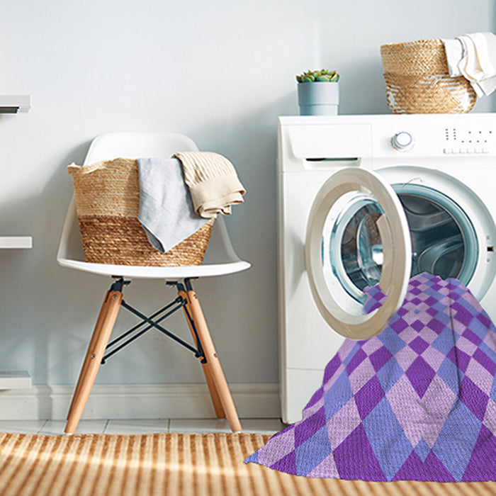 Machine Washable Transitional Bright Lilac Purple Rug in a Washing Machine, wshpat3559pur