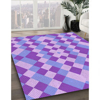 Patterned Bright Lilac Purple Rug, pat3559pur