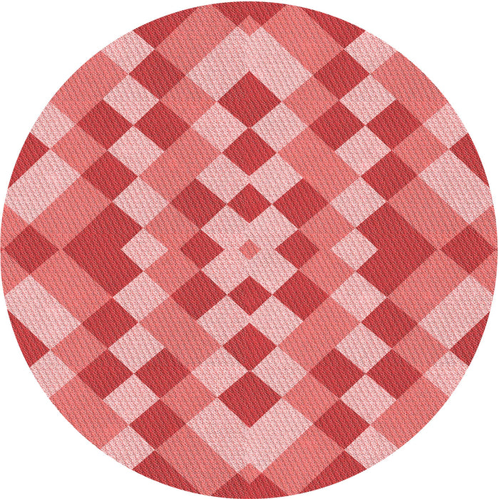Square Patterned Light Coral Pink Rug, pat3559rd