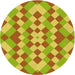 Square Patterned Neon Yellow Green Rug, pat3559yw