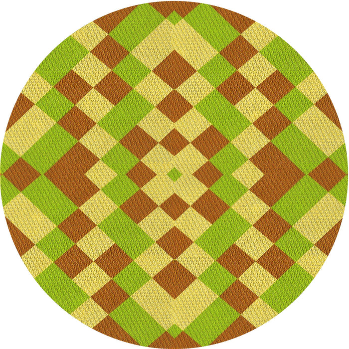 Square Machine Washable Transitional Neon Yellow Green Rug in a Living Room, wshpat3559yw