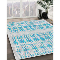 Patterned Blue Novelty Rug, pat355