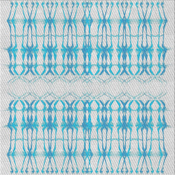 Square Patterned Blue Novelty Rug, pat355
