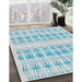 Patterned Blue Novelty Rug in Family Room, pat355