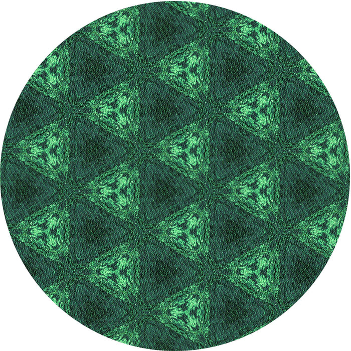Square Patterned Deep Teal Green Rug, pat356grn
