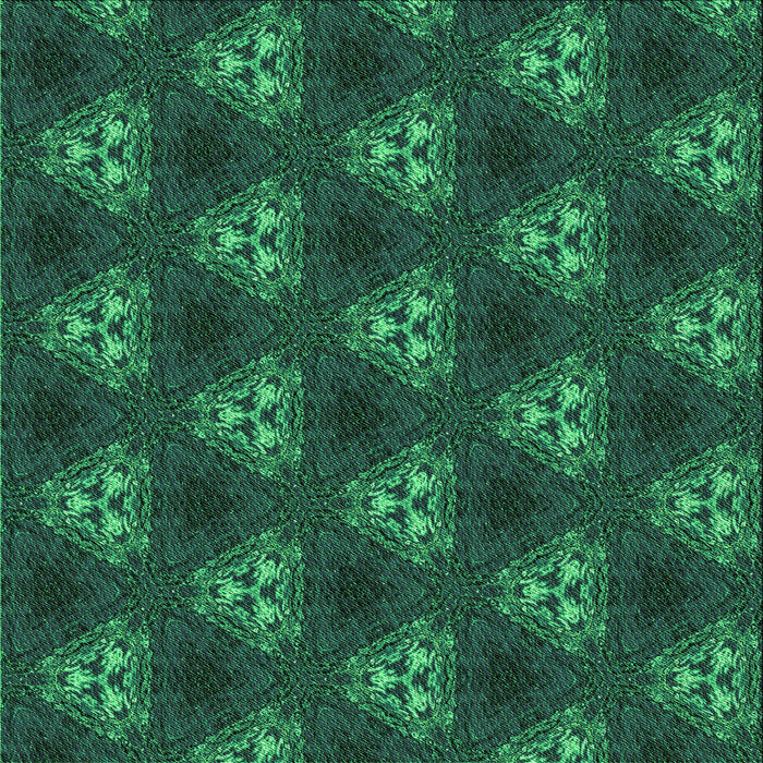 Round Patterned Deep Teal Green Rug, pat356grn