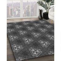 Patterned Platinum Gray Rug, pat356gry