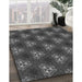 Patterned Platinum Gray Rug in Family Room, pat356gry