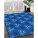 Patterned Blueberry Blue Rug in Family Room, pat356lblu