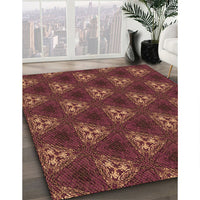 Patterned Chestnut Red Rug, pat356org