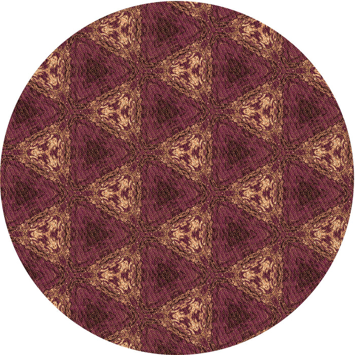 Square Patterned Chestnut Red Rug, pat356org