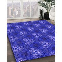 Patterned Bright Blue Rug, pat356pur