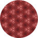 Square Patterned Tomato Red Rug, pat356rd