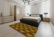 Patterned Dark Bisque Brown Rug in a Bedroom, pat356yw