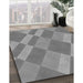 Patterned Dark Gray Rug in Family Room, pat3560gry