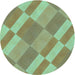 Square Patterned Pastel Green Rug, pat3560lblu