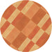 Square Patterned Orange Rug, pat3560org