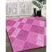 Patterned Violet Purple Rug in Family Room, pat3560pur