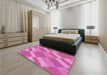Patterned Violet Purple Rug in a Bedroom, pat3560pur