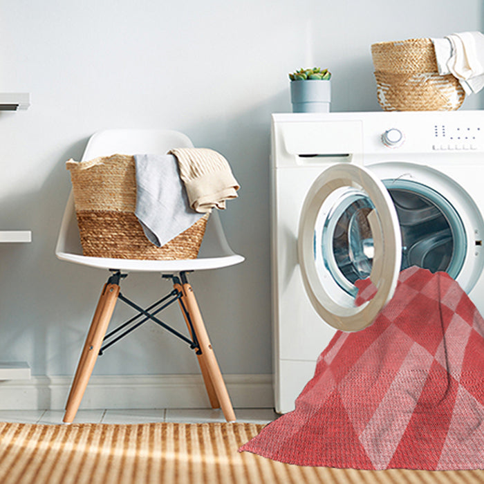 Machine Washable Transitional Ruby Red Rug in a Washing Machine, wshpat3560rd
