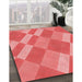 Machine Washable Transitional Ruby Red Rug in a Family Room, wshpat3560rd