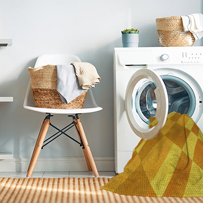 Machine Washable Transitional Neon Orange Rug in a Washing Machine, wshpat3560yw