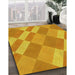 Patterned Neon Orange Rug in Family Room, pat3560yw