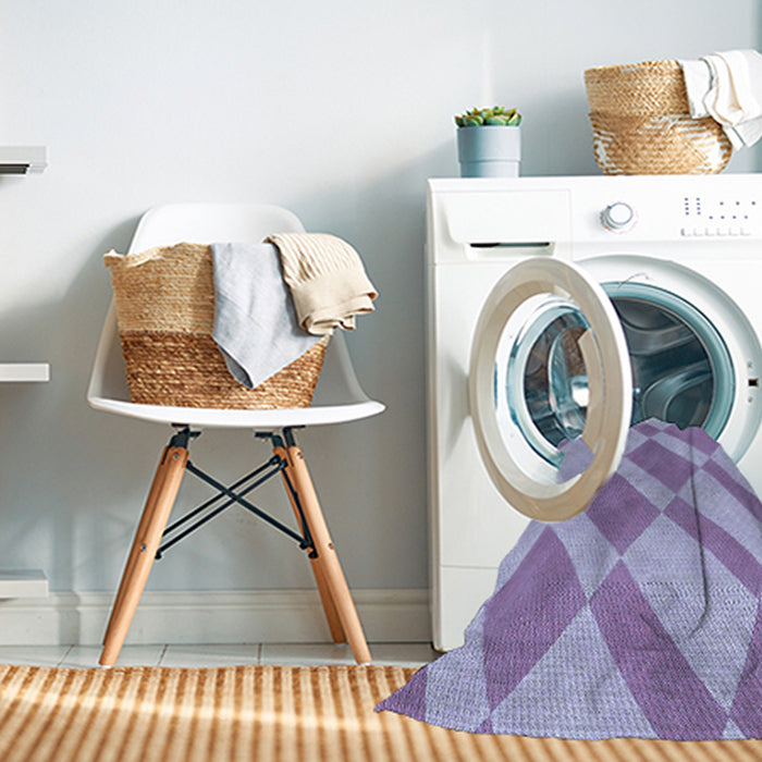 Machine Washable Transitional Medium Purple Rug in a Washing Machine, wshpat3561blu