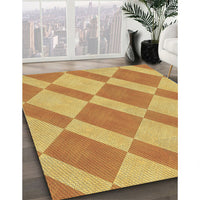 Patterned Neon Orange Rug, pat3561brn